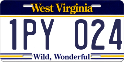 WV license plate 1PY024