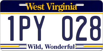 WV license plate 1PY028