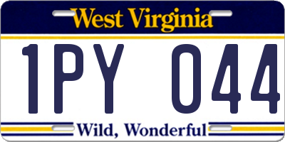 WV license plate 1PY044
