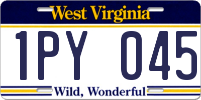WV license plate 1PY045