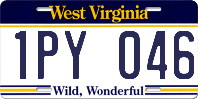 WV license plate 1PY046