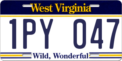 WV license plate 1PY047