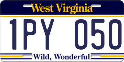 WV license plate 1PY050