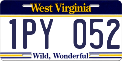WV license plate 1PY052