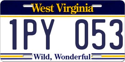 WV license plate 1PY053