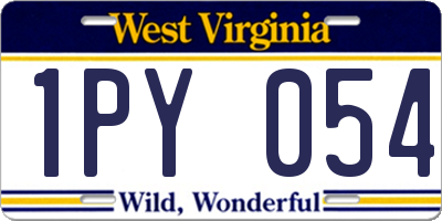 WV license plate 1PY054