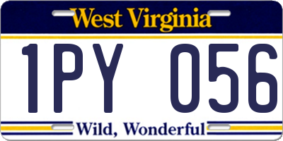 WV license plate 1PY056