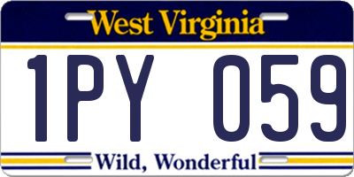 WV license plate 1PY059