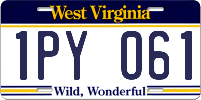 WV license plate 1PY061
