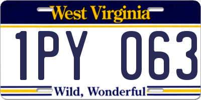 WV license plate 1PY063