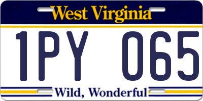 WV license plate 1PY065