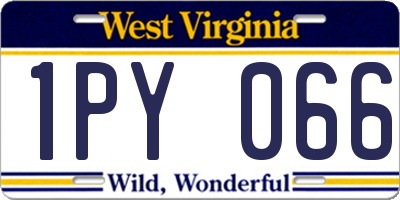 WV license plate 1PY066