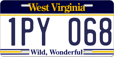 WV license plate 1PY068