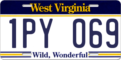 WV license plate 1PY069