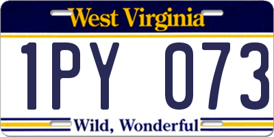 WV license plate 1PY073