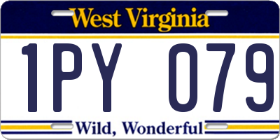 WV license plate 1PY079