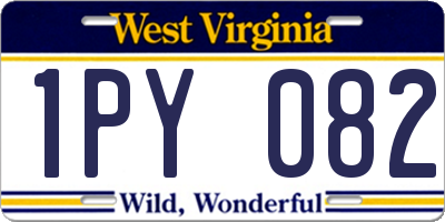 WV license plate 1PY082