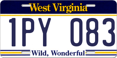 WV license plate 1PY083