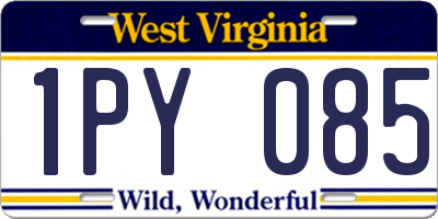 WV license plate 1PY085