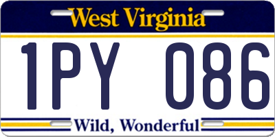 WV license plate 1PY086