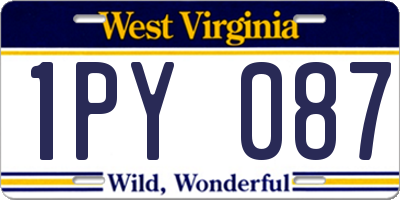 WV license plate 1PY087