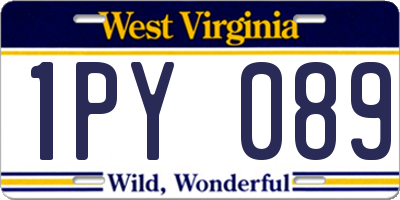WV license plate 1PY089
