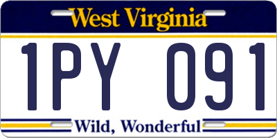 WV license plate 1PY091