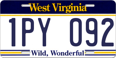 WV license plate 1PY092