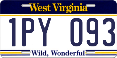 WV license plate 1PY093