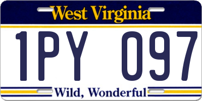 WV license plate 1PY097