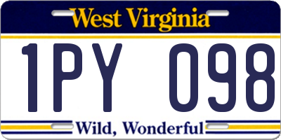 WV license plate 1PY098