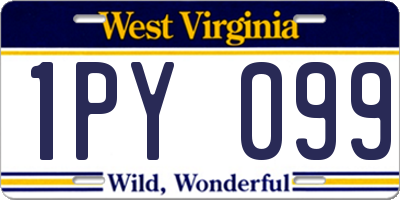 WV license plate 1PY099