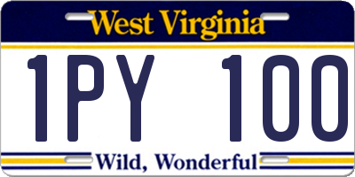 WV license plate 1PY100