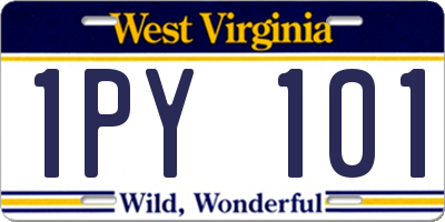 WV license plate 1PY101