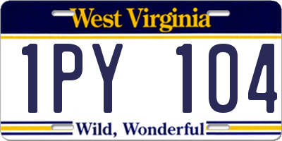 WV license plate 1PY104