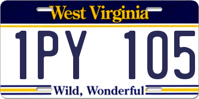 WV license plate 1PY105