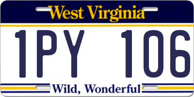 WV license plate 1PY106