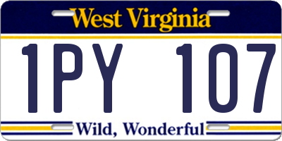 WV license plate 1PY107