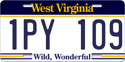 WV license plate 1PY109
