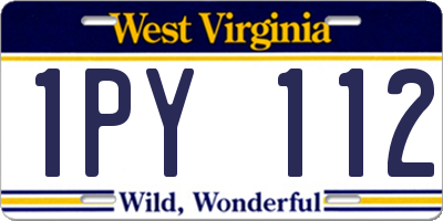 WV license plate 1PY112