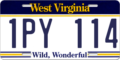 WV license plate 1PY114
