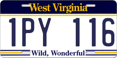 WV license plate 1PY116