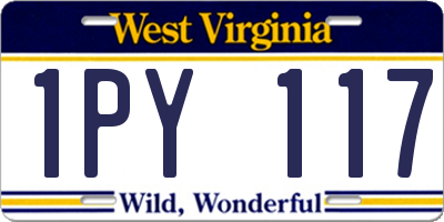 WV license plate 1PY117