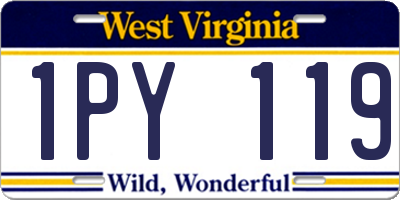 WV license plate 1PY119