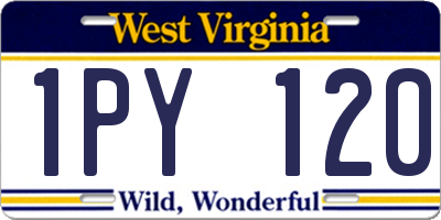 WV license plate 1PY120
