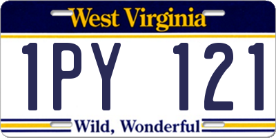 WV license plate 1PY121