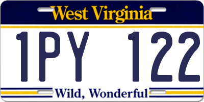 WV license plate 1PY122