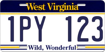 WV license plate 1PY123