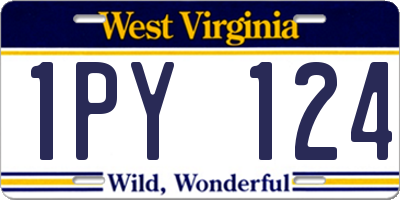 WV license plate 1PY124