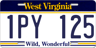 WV license plate 1PY125